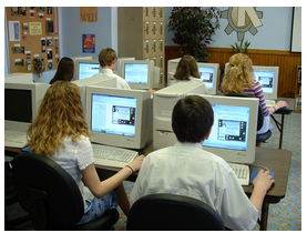 Students taking an online standardized test. photocreds wikipedia