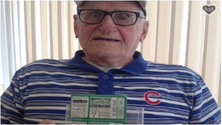 Jim Schlegel with his 1945 World Series Tickets