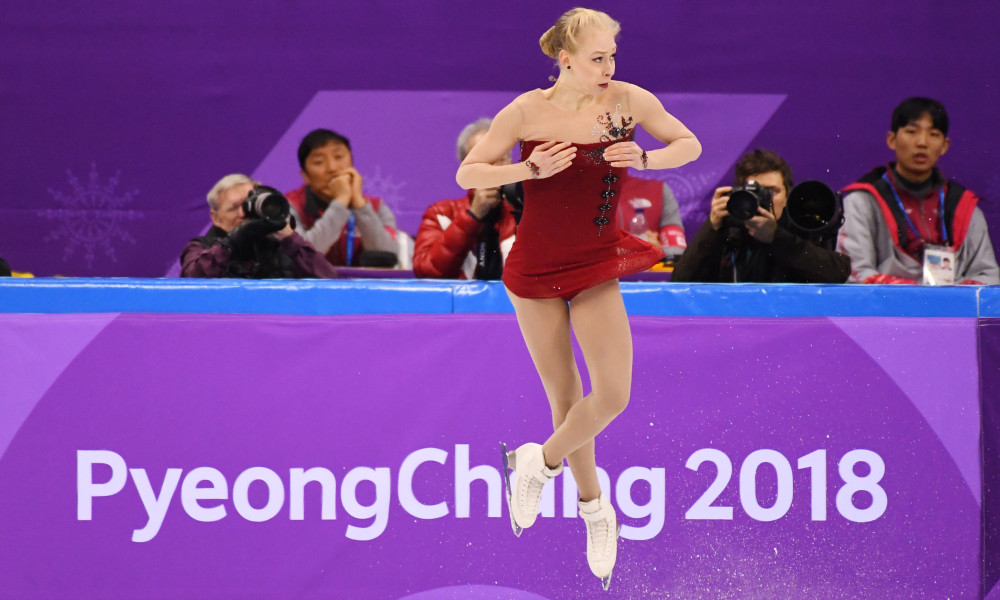 Feb 11, 2018; Pyeongchang, South Korea; Bradie Tennell (USA) during the women's short program team figure skating event during the Pyeongchang 2018 Olympic Winter Games at Gangneung Ice Arena. Mandatory Credit: Robert Deutsch-USA TODAY Sports ORG XMIT: USATSI-GRP-1058 ORIG FILE ID: 20180211_jla_usa_154.jpg
