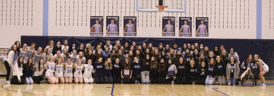 athletes from all girls sports at WMC were honored for their great accomplishments at halftime of the girls basketball game