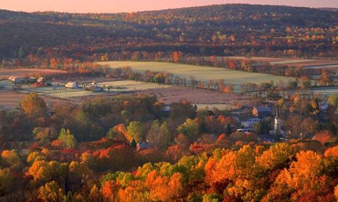 An overview of Long Valley, New Jersey during the fall.