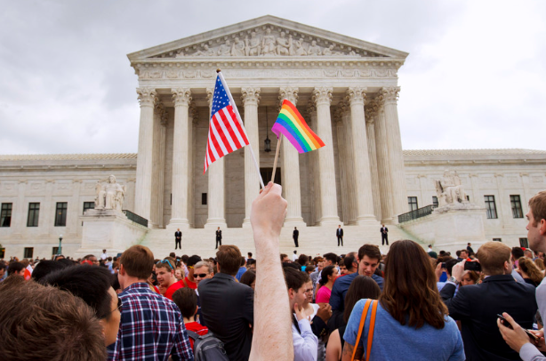 A photo taken after Obergefell v. Hodges legalized same-sex marriage nationwide in June 2015. AP Photo/Jacquelyn Martin