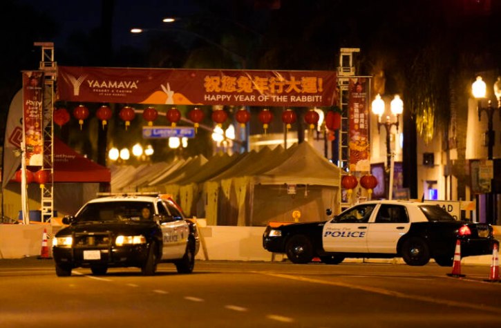 Police+surround+the+area+where+an+armed+man+shot+celebrators+of+the+Year+of+the+Rabbit+at+L.A.+ballrooms.