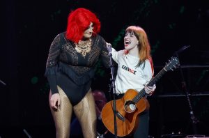 Paramores Hayley Williams performing with a drag queen at Nashvilles Love Rising benefit in protest of the recent wave of anti-trans and anti-drag legislation