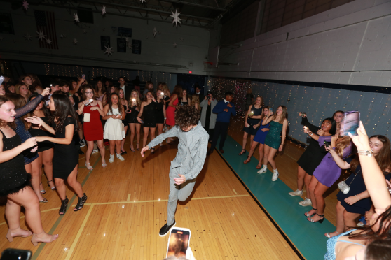 Junior Max Jasper dancing the night away at the 2023 Homecoming Dance.