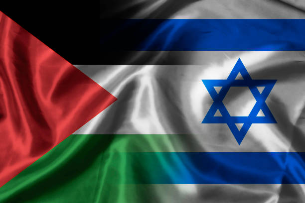 Flags of Palestine and Israel