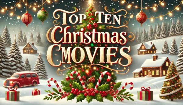 A cover for an article ranking ten Christmas movies.