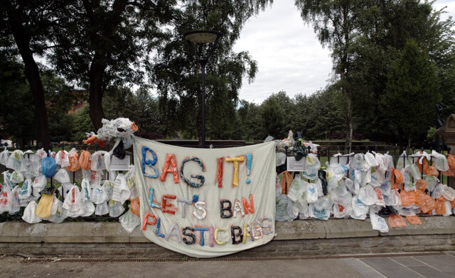 Anti-plastic bag protest, All Saints Park, Manchester 