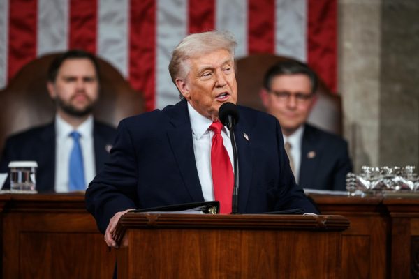 President Donald Trump delivers his State of the Union address, February 24, 2026, on the House floor of the U.S. Capitol in Washington, D.C.